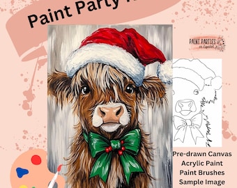 Christmas DIY Sip and Paint Party Kit for All Ages, Gifts, Events and Creativity