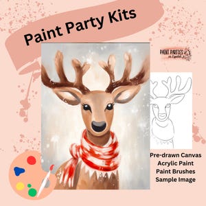 DIY Paint Party Kit Paint Kit Gift Idea Canvas Pre Drawn Outline At Home Paint & SIP Adult Paint Party Pre Sketched Canvas for Kid or Teens