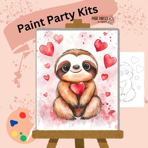 Kit di pittura con tela pre-disegnata - Set di colori acrilici fai da te per feste di pittura e sorseggiamenti, compleanni, serate tra ragazze, divertimento in famiglia, attività per adulti e bambini