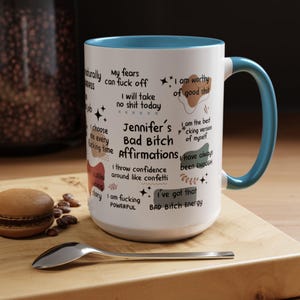 Bad B*Tch Affirmations Funny Mug For Coworkers, Self Gift, Daily Reminder Cup, Swear Mug, Swear Affirmation, Positive Vibes Mug 1816614104