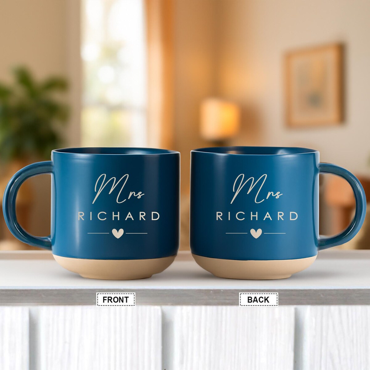 Personalized Mr and Mrs Mug Set