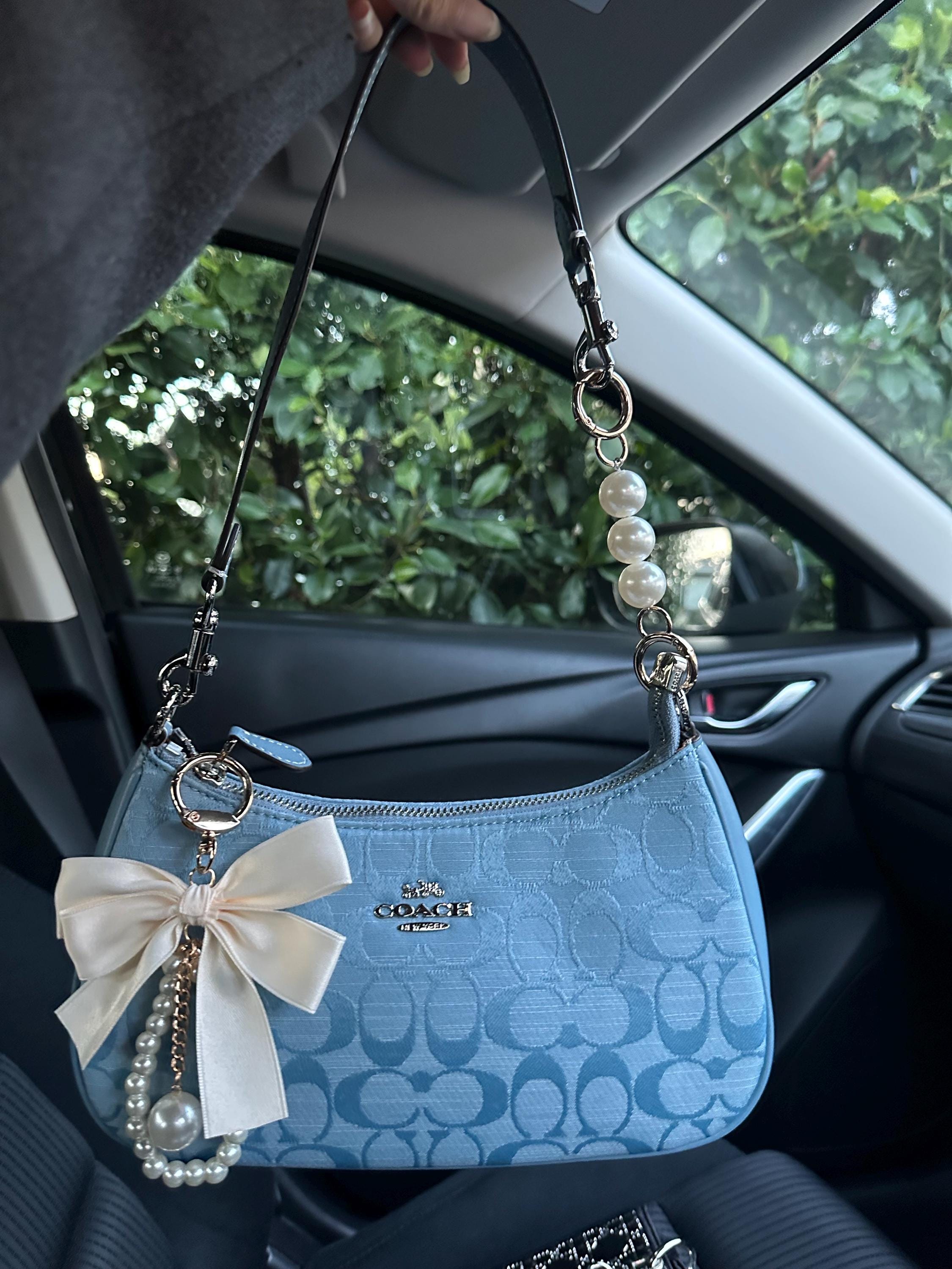 90s style denim style Teri bag with charms