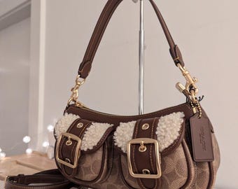 バッグ COACH Vintage 2Way Shoulder Bag TurnLock Coach Vintage British Tan Double Turnlock Shoulder Bag | eBay