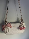 90s style white leather Teri bag with charms product logo