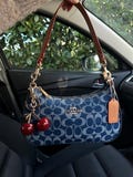 90s style denim style Teri bag with charms product logo