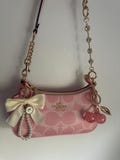 90s style Pretty in Pink leather Teri bag with charms product logo