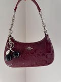 Y2K Rare Teri Burgundy silver Hardware Bag Shoulder Cross body Charms product logo
