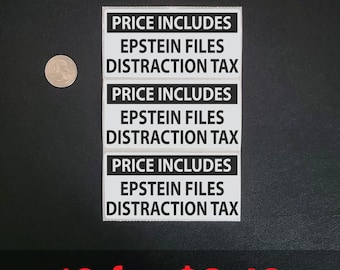 Epstein Files Distraction Tax - Formato grande - Adesivi in blocco da 10 a 100 pezzi