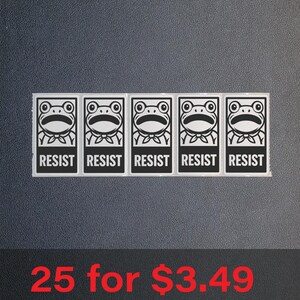 RESIST FROG - Bulk Stickers 25-250 Pack