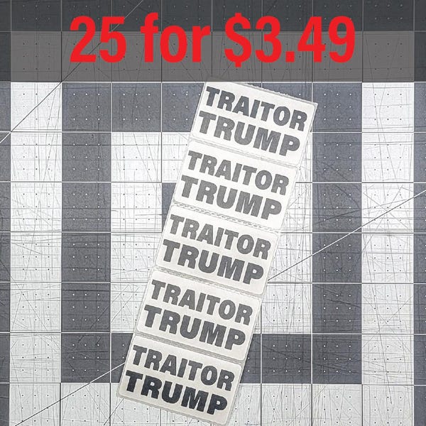 TRAITOR TRUMP: stickers in bulk, verpakking van 25-250