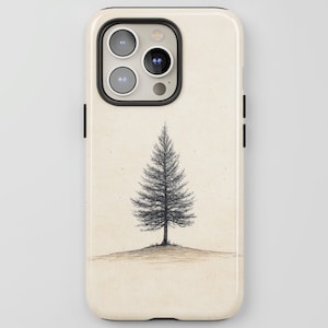 Custodia per telefono Lone Pine Tree, estetica minimalista, iPhone 16 Pro Max MagSafe, Pixel 8 7 6, Samsung S24 S23, regalo di Natale per lei, semplice