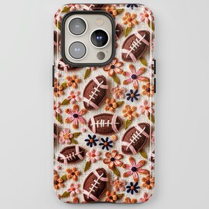 Funda para teléfono con estampado floral de fútbol: para iPhone + MagSafe, Pixel y otros modelos.