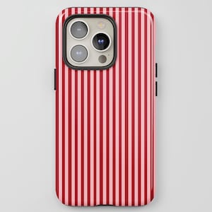Pink & Red Striped Phone Case, Modern Minimalist, Vibrant Aesthetic, Cute Gift Idea, iPhone 16 15 14 Pro Max, Pixel 9 8 7, Samsung S24 S23