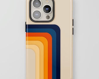 Retro Lines Phone Case, Cute Vintage Aesthetic Stripes Cover, iPhone 17 16 Pro Max MagSafe, 15 Plus & S25, S24, Pixel 9, 8 Gift Idea