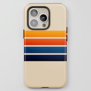 Retro Stripes Phone Case Trendy Vintage Aesthetic for iPhone 16 Pro Max MagSafe, 15 Plus, 14, 13 12, 11, XS & Samsung S25, S24, Pixel 9, 8