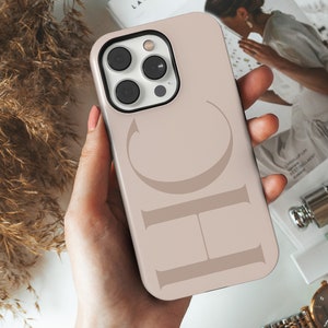 Hoesje met initialen voor iPhone 15, 14, 13 Pro Max, hoesje op maat voor Samsung Galaxy S24 S23, S22 Ultra, pixel 8 7 6, kerstcadeau