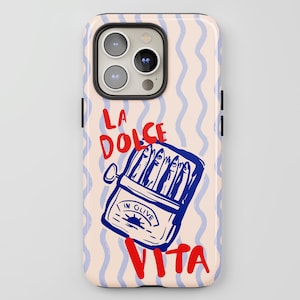 Sardines Phone Case: La Dolce Vita Retro Tinned Fish for iPhone + MagSafe, Pixel & Samsung
