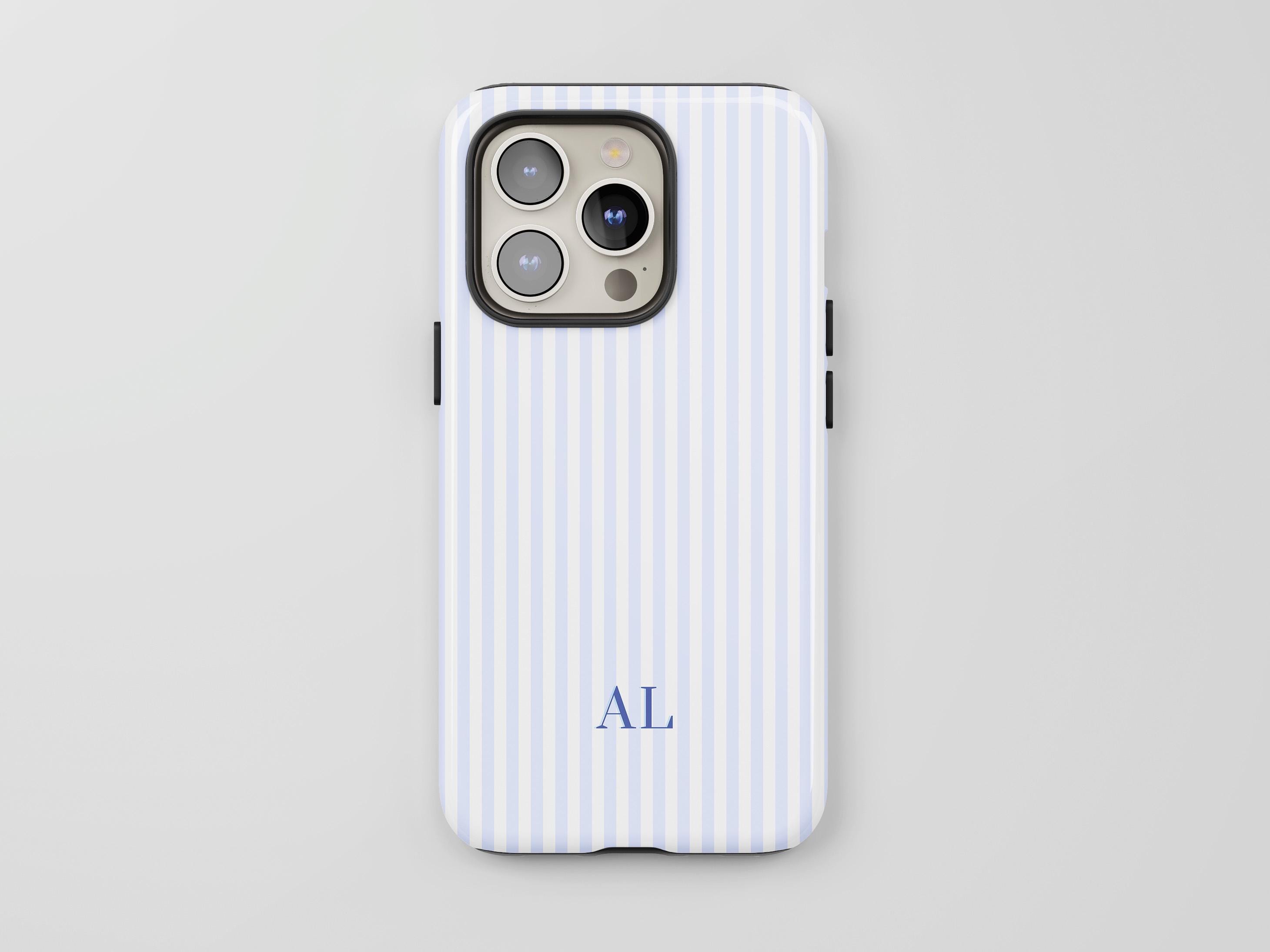 Custom Blue & White Phone Case Personalized Monogram Trendy Initials Striped  Cover iPhone 17 16 15 14 Magsafe Pixel 10 9 8 S25 S24 - Etsy