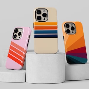 Retro Stripes Phone Case Vintage Aesthetic Cover for iPhone 17 16 Pro Max MagSafe, 15 Plus, 14, 13 12, 11, XS & S25, S24, Pixel 9, 8 image 4