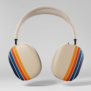 Retro Lines AirPod Max Cases Cute Vintage Aesthetic Headphone Covers Trendy Retro Sunset Stripes Design Cute Christmas Gift For Her Option 5 - Matte