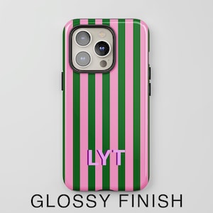 Custom Monogram Phone Case Personalized Stripes Aesthetic Shadow Initials iPhone 17 16 15 14 Pro Max MagSafe Pixel 10 9 S26 S25 S24 image 13