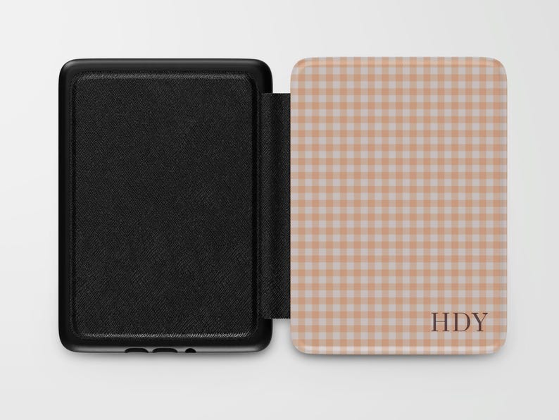Personalized Blue Gingham Kindle Case: Custom Monogram, Trendy Cover Kindle Paperwhite 7" Signature Edition Colorsoft Signature Edition image 11
