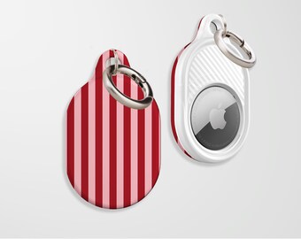 Bicolor Lines AirTag Case, Cute Red & Pink Design AirTag Cover, Retro Aesthetic, Back To School, Fun Gift, Secure Your Airtag To Anything