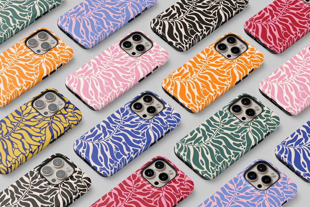 Custom Color Phone Abstract Leaves Custom Color Phone Case, Matisse, Trendy Aesthetic ...