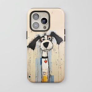 The Muttley Crew #3 | Cute Cartoon Dog Cover | Faux Mixed Media Pooch Case | iPhone 15 Pro 14 13 12 11 | Dog Lover Gift | Funny Dog Design