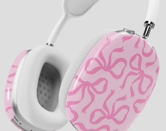 Pink on Pink Coquettes Aesthetics Airpods Max Case, On Trend Headphone Cover, Cute Bows Aesthetic Snap on Covers, Valentine's Gift for Her