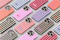 Custom Monogram Phone Case Personalized Stripes Aesthetic Shadow Initials iPhone 17 16 15 14 Pro Max MagSafe Pixel 10 9 Samsung S24 S23 S22