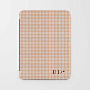 Personalized Blue Gingham Kindle Case: Custom Monogram, Trendy Cover Kindle Paperwhite 7" Signature Edition Colorsoft Signature Edition Orange