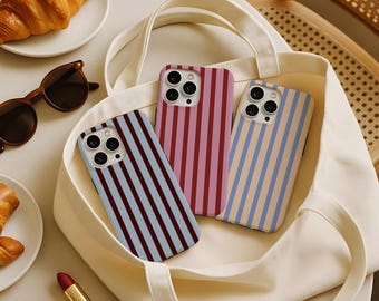 Custom Color Striped Phone Case: Retro Lines, Trendy Aesthetic Cute Gift Idea for iPhone 17 16 15 14 MagSafe, Pixel 10 9 8, S25 S24