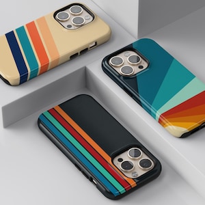 Retro Stripes Phone Case Vintage Aesthetic Cover for iPhone 17 16 Pro Max MagSafe, 15 Plus, 14, 13 12, 11, XS & S25, S24, Pixel 9, 8 image 5