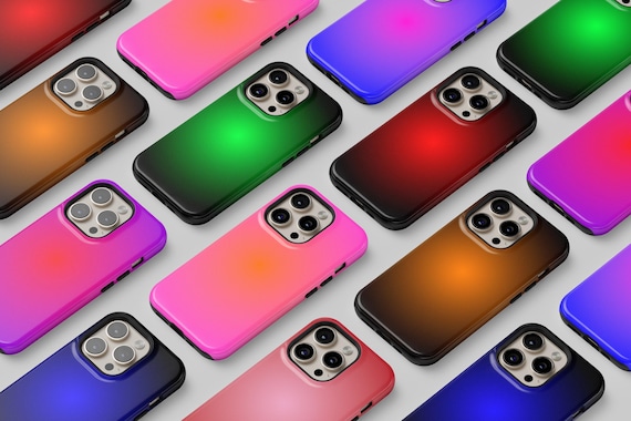 Custom Color Gradient Phone Case, Neon Aura Aesthetic Glow Cover, Cute Gift Idea for iPhone 17 16 15 14 13, Pixel 9 8 7, S25 S24 S23
