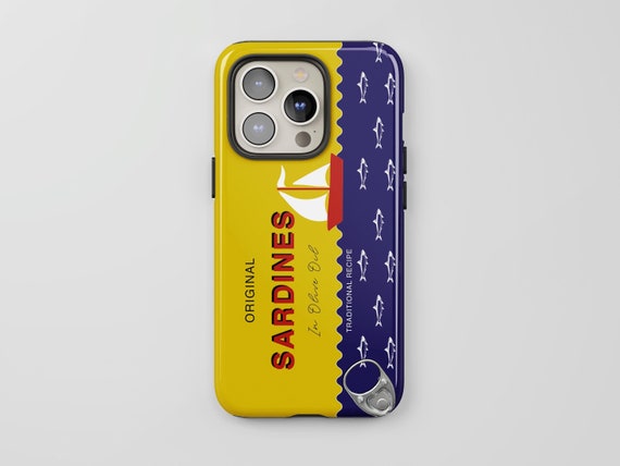 Retro Sardine Can Phone Case: Nautical Food Lover Funny Gift Amalfi Coast for iPhone 17 16 14 13 MagSafe, Pixel 9 8 7 S25 S24 S23