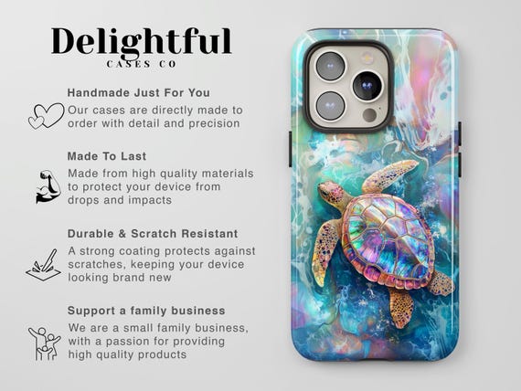 Sea Turtle Phone Case, Cute Ocean Aesthetic, Beach Lover Gift