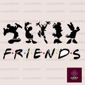 Personajes del mundo mágico Amigos SVG, SVG mágico, Viaje familiar SVG, Regalo personalizado Svg, Archivo de corte de vinilo, PDF, JPG, Archivo de diseño imprimible PNG