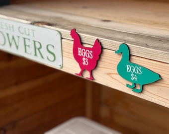 Chicken Egg - Duck Egg - Price Sign - Farmstand sign - Farmstand accessories