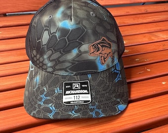 Bass Fishing Hat: Leather Patch Richardson 112 Snapback