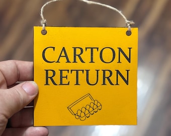 Egg Carton Return Sign - Farmstand sign - Farmstand accessories- Basket Sign