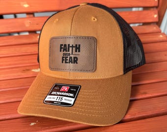 Faith Over Fear Trucker Hat: Christian Religious Snapback