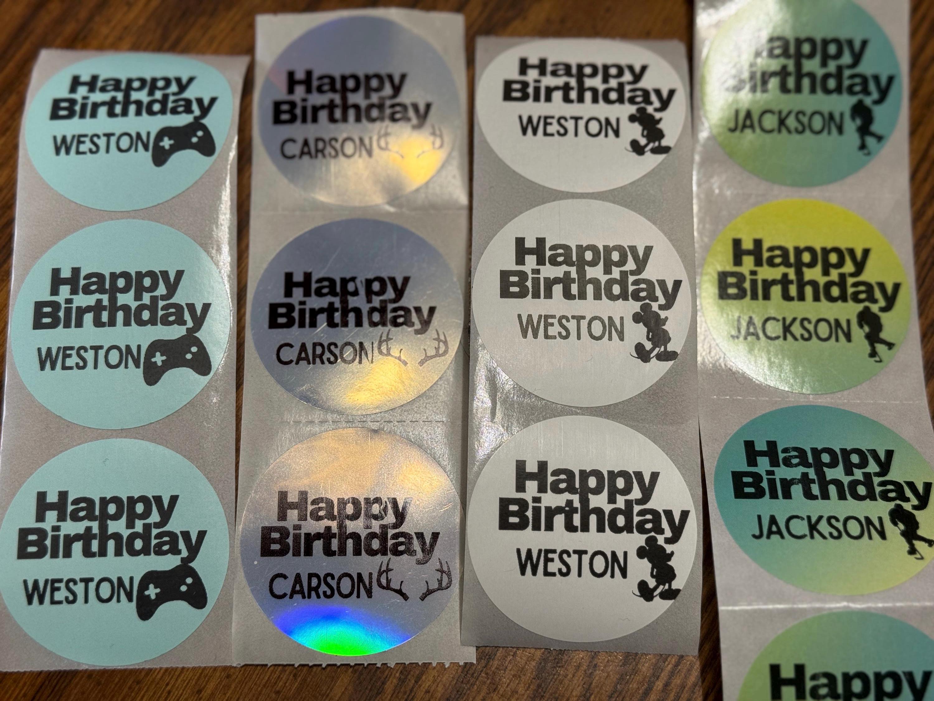 Customizable Happy Birthday Stickers - Birthday Treat Stickers ...