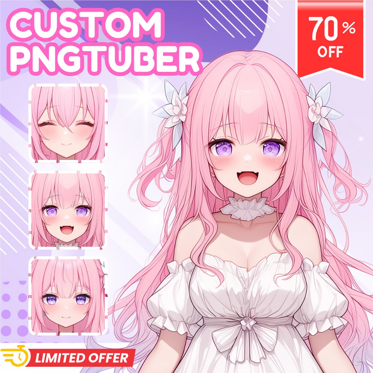CUSTOM PNGTUBER, Pngtuber, Twitch Pngtuber, Veadotube Pngtuber, Chibi
