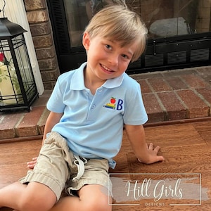 Boys Back to School embroidered polo shirt | embroidered polo | monogrammed polo shirt | boys back to school polo