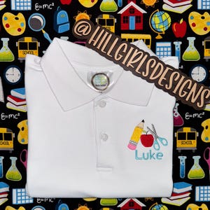 Boys Back to School embroidered polo shirt | embroidered polo | monogrammed polo shirt | boys back to school polo