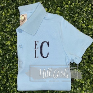 Boys embroidered monogrammed polo shirt | monogrammed polo shirt