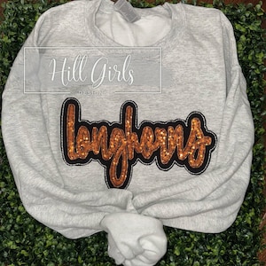 Longhorns team shirt | sparkly embroidered applique | sequin sweatshirt
