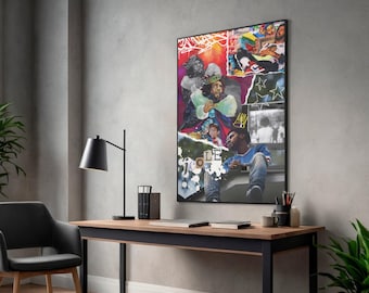 J. Cole Hip-Hop Collage Poster, Vintage Music Art Print, Gift for Him, (Digital Download)