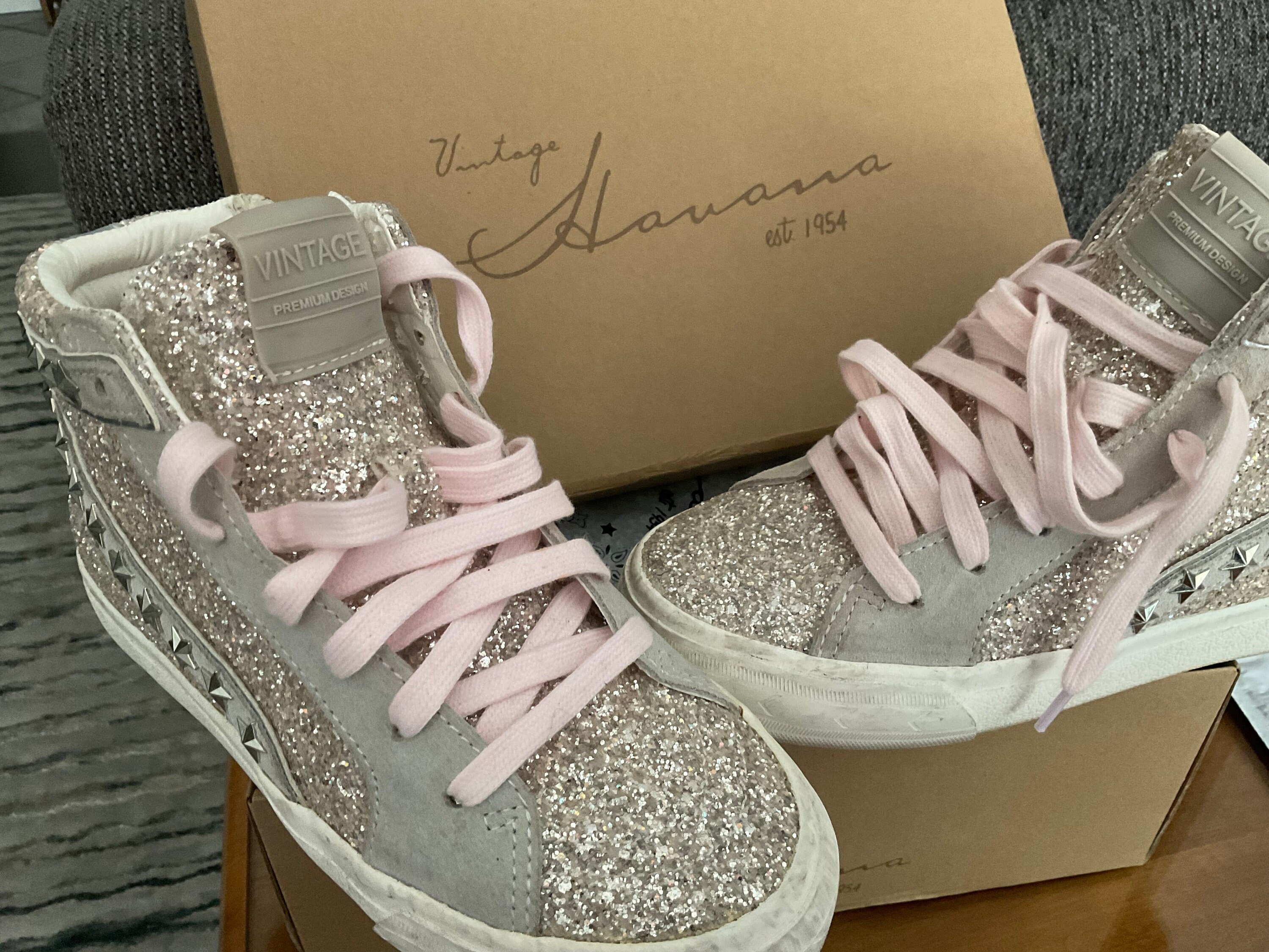 vintage havana glitter high tops